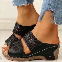 Haftowane skórzane sandały ortopedyczne