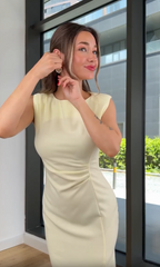 Modna damska letnia prosta sukienka bez rękawów z rozcięciem