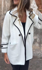 Płaszcz damski wełniany dwustronny z klapami