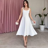 🌈💫Solidna i elegancka: sukienka z kwadratowym dekoltem i francuskimi szelkami💃✨