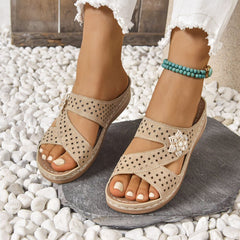 Ortopedyczny kwiat swobodny klin sandały pięty