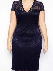 Koronkowa sukienka wieczorna damska w letnim dekolcie w dekolcie