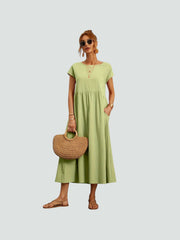 Sukienka kieszonkowa z bawełny i lnu