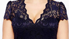 Koronkowa sukienka wieczorna damska w letnim dekolcie w dekolcie