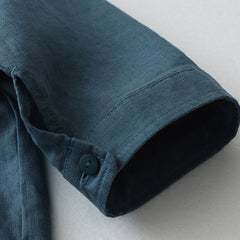 Damska koszula z krótkim rękawem, okrągłym dekoltem, wykonana z bawełny i lnu