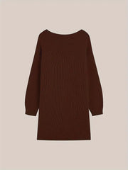 🎁Prosty sweter w dużym rozmiarze, jesienny i zimowy swobodny sweter z okrągłym dekoltem i długimi rękawami, odzież damska plus size