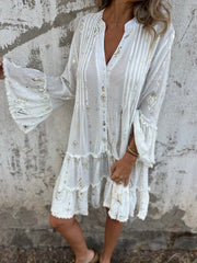 Gorąca sprzedaż 🔥 Wygodna, rozciągliwa sukienka z nadrukiem i dekoltem w kształcie litery V