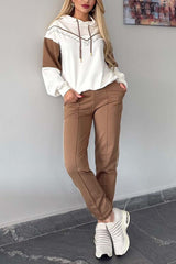 Damski dres z kapturem i nadrukiem w stylu casual