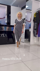 💥50% zniżki💥 Modna, dopasowana sukienka w paski z dekoltem w serek dla kobiet