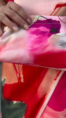 Elegancka, długa sukienka damska z nadrukiem kwiatowym