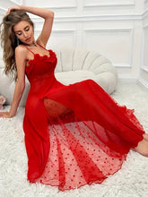 ✨Elegancki poliestrowy sen sukienka dla kobiet całoroczny szat bez ramiączek z koronki detale, akcen