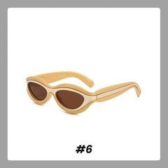 Okulary przeciwsłoneczne Cat-Eye z ochroną UV i blokami kolorów