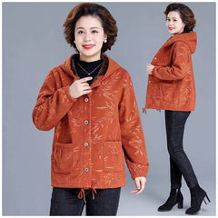 2024 Nowy, jesienno-zimowy, gruby, bawełniany płaszcz z kapturem