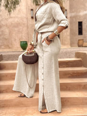 Damski, modny, jednokolorowy, dwuczęściowy garnitur