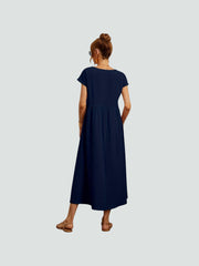 Sukienka kieszonkowa z bawełny i lnu