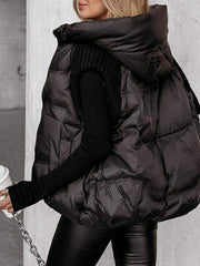 Damska kamizelka z dzianiny, patchworkowej, bawełnianej, bez rękawów