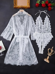 Komplet damskiej koronkowej koszuli nocnej