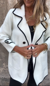 Płaszcz damski wełniany dwustronny z klapami