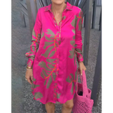 Sukienka koszulowa z długim rękawem i kołnierzykiem typu shift