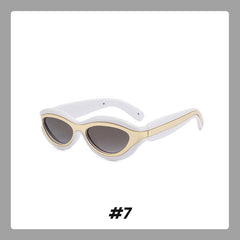 Okulary przeciwsłoneczne Cat-Eye z ochroną UV i blokami kolorów