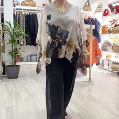 ⏳Ograniczona czasowo oferta specjalna⏰Damska bluzka casualowa z nadrukiem i okrągłym dekoltem