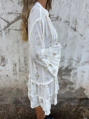 Gorąca sprzedaż 🔥 Wygodna, rozciągliwa sukienka z nadrukiem i dekoltem w kształcie litery V