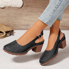 Damskie modne sandały na grubym obcasie Hollow Out