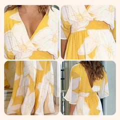 💥 wydrukowana bez pleców luźna sukienka plażowa