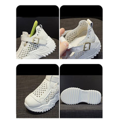 Letnie oddychające, grube, wydrążone buty damskie