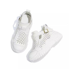 Letnie oddychające, grube, wydrążone buty damskie