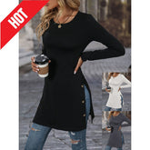 Wyszczuplająca sukienka z długim rękawem i rozcięciem