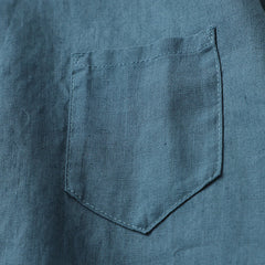 Damska koszula z krótkim rękawem, okrągłym dekoltem, wykonana z bawełny i lnu