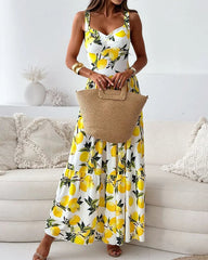 Sukienka z drukiem cytrynowym