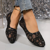 Elegancki koronkowy oddychający poślizg na sandałach ortopedycznych