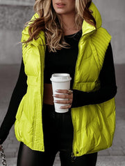 Damska kamizelka z dzianiny, patchworkowej, bawełnianej, bez rękawów