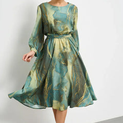 🌷Specjalna cena🌷Sukienka damska z długimi rękawami i okrągłym dekoltem