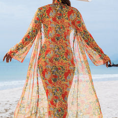 Drukowany 3-częściowy kostium kąpielowy - stylowy i seksowny strój plażowy