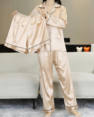 Damska piżama składająca się z 3 części i długich spodni z długim rękawem