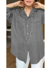 Wygodna bawełniana i linia koszula damska