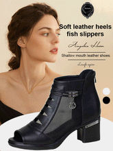 ✨Sandały z miękkiej skóry na średnim obcasie👡