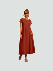 Sukienka kieszonkowa z bawełny i lnu