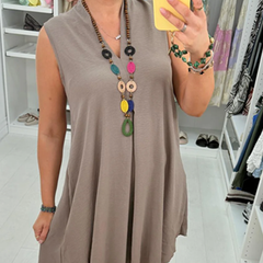 🌿Sukienka bez rękawów z dekoltem w szpic