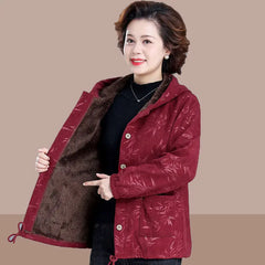 2024 Nowy, jesienno-zimowy, gruby, bawełniany płaszcz z kapturem