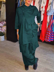 Damski dwuczęściowy garnitur z klapami w jednolitym kolorze