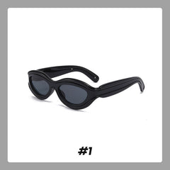 Okulary przeciwsłoneczne Cat-Eye z ochroną UV i blokami kolorów