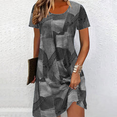 Damska sukienka z patchworkiem