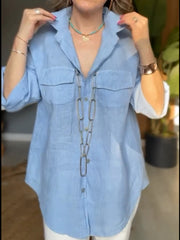 Wygodna bawełniana i linia koszula damska