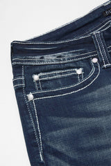 Jeansy Capri ze średnim stanem i kieszeniami, z rolowanym dołem