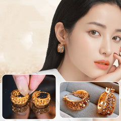 Eleganckie kolczyki dla złotej cyrkonu