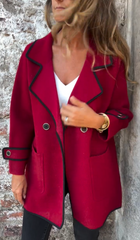 Płaszcz damski wełniany dwustronny z klapami